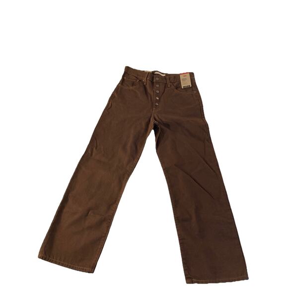 Levi’s Women’s Ribcage Straight Ankle Brown Jeans 30X27 NWT - Picture 1 of 10